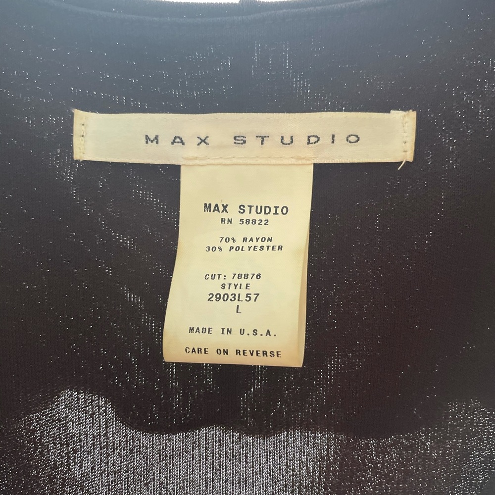 Max Studio Vintage 90’s Brown Dress w Cream Piping - Picture 2 of 6